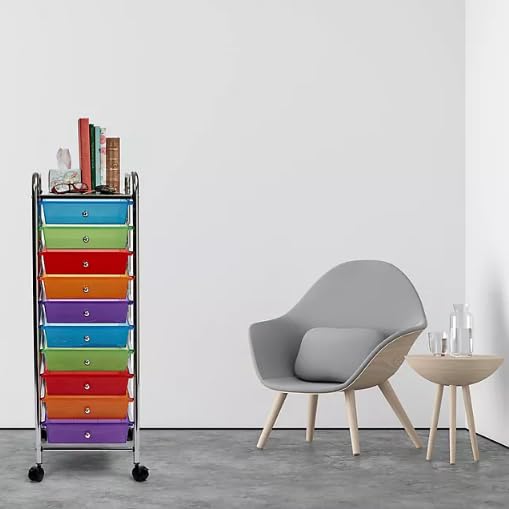 10 Drawer Rolling Storage Cart with Casters C401
