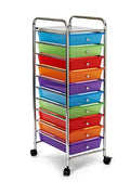 10 Drawer Rolling Storage Cart with Casters C401