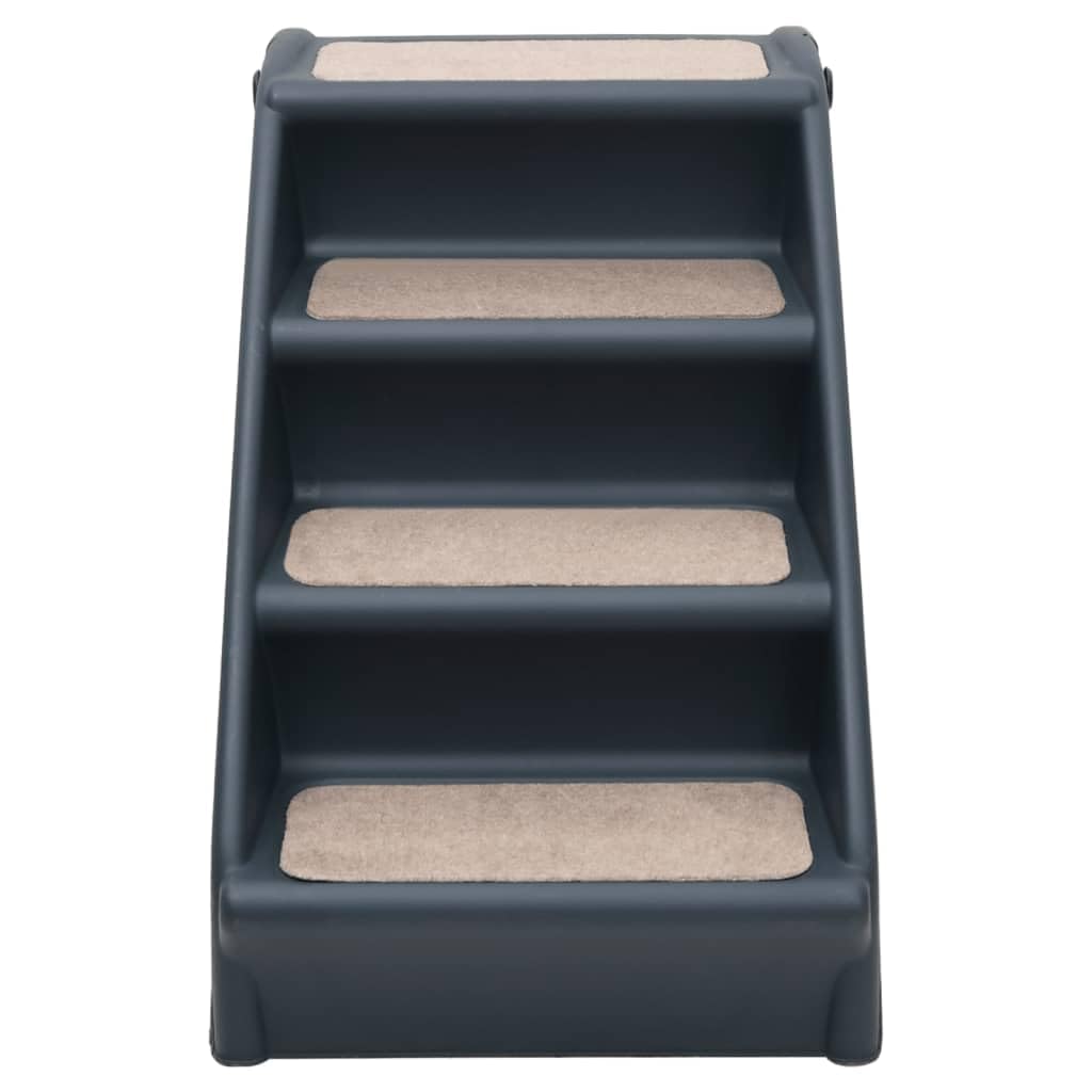 Folding 4-Step Dog Stairs Dark Gray H5523