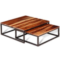 Solid Sheesham Wood Nesting Coffee Table Set J447
