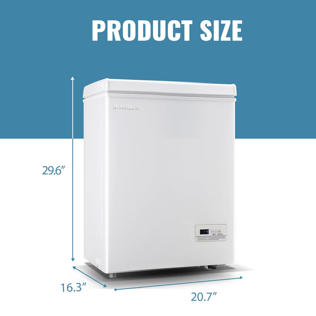 White Compact Chest Freezer with 2 Removable Baskets J67964