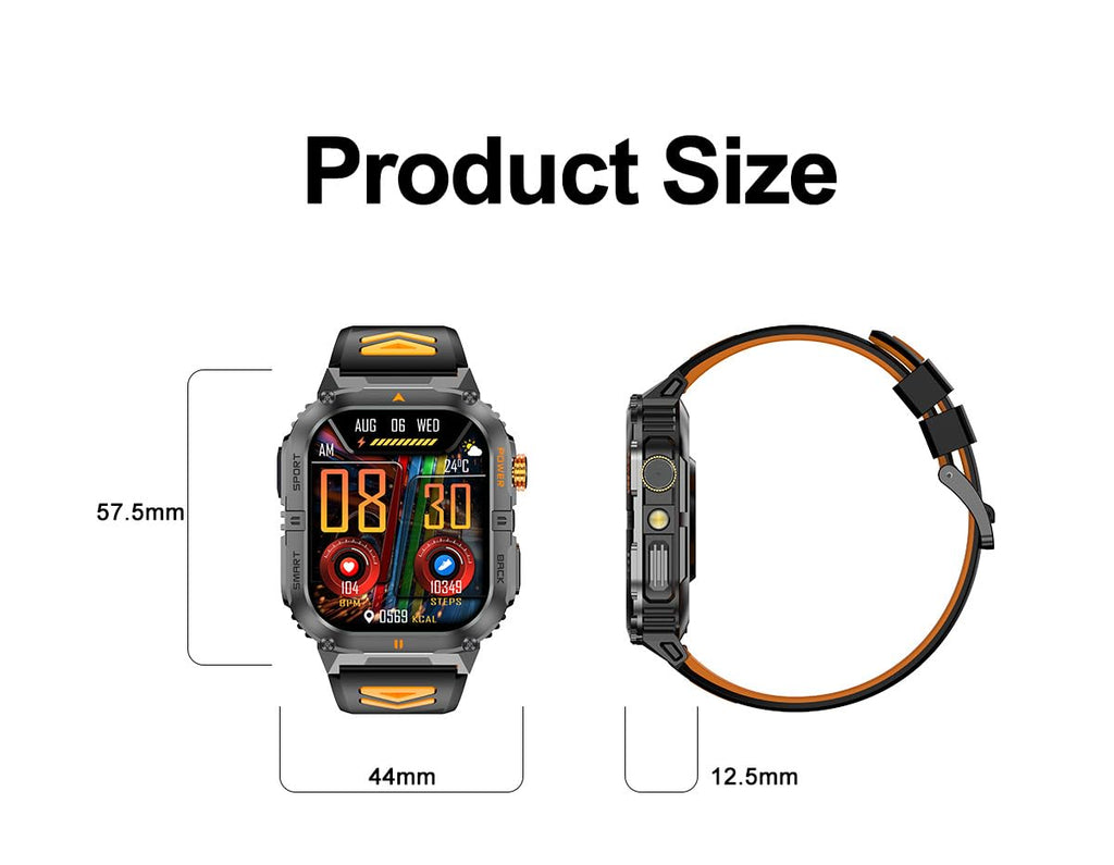 Military Smart Watch with Bluetooth Calling, Heart Rate Monitor, Sleep Tracking, Camouflage Green W282232