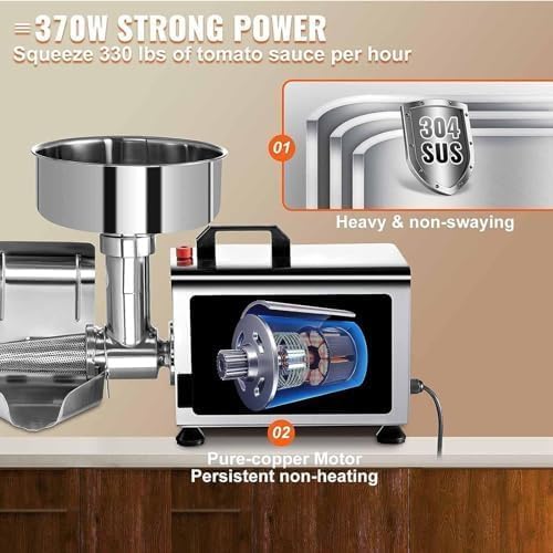 Electric Stainless Steel Tomato Strainer Food Milling Machine U650415