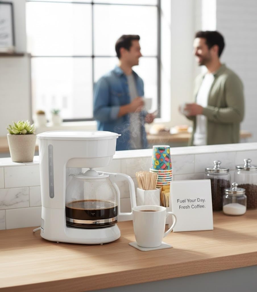 12-Cup Coffee Maker with Non-Drip Carafe, Keep Hot Plate, Black D1014