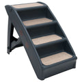 Folding 4-Step Dog Stairs Dark Gray H5523