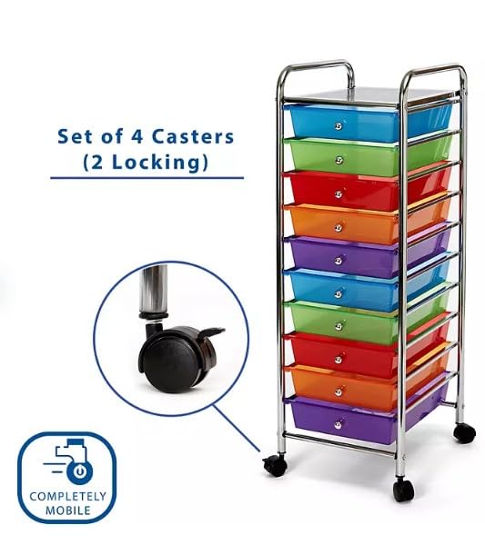 10 Drawer Rolling Storage Cart with Casters C401
