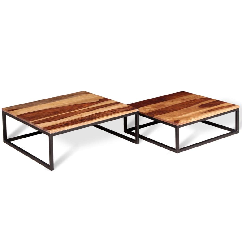 Solid Sheesham Wood Nesting Coffee Table Set J447