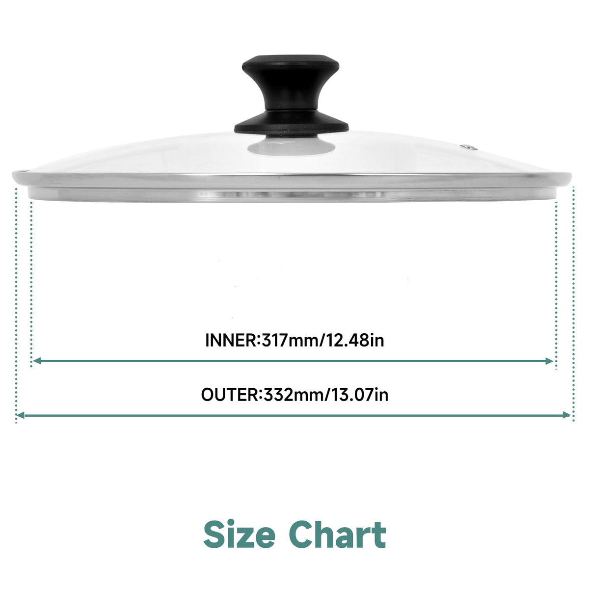 13 In Tempered Glass Lid for Cookware G85962