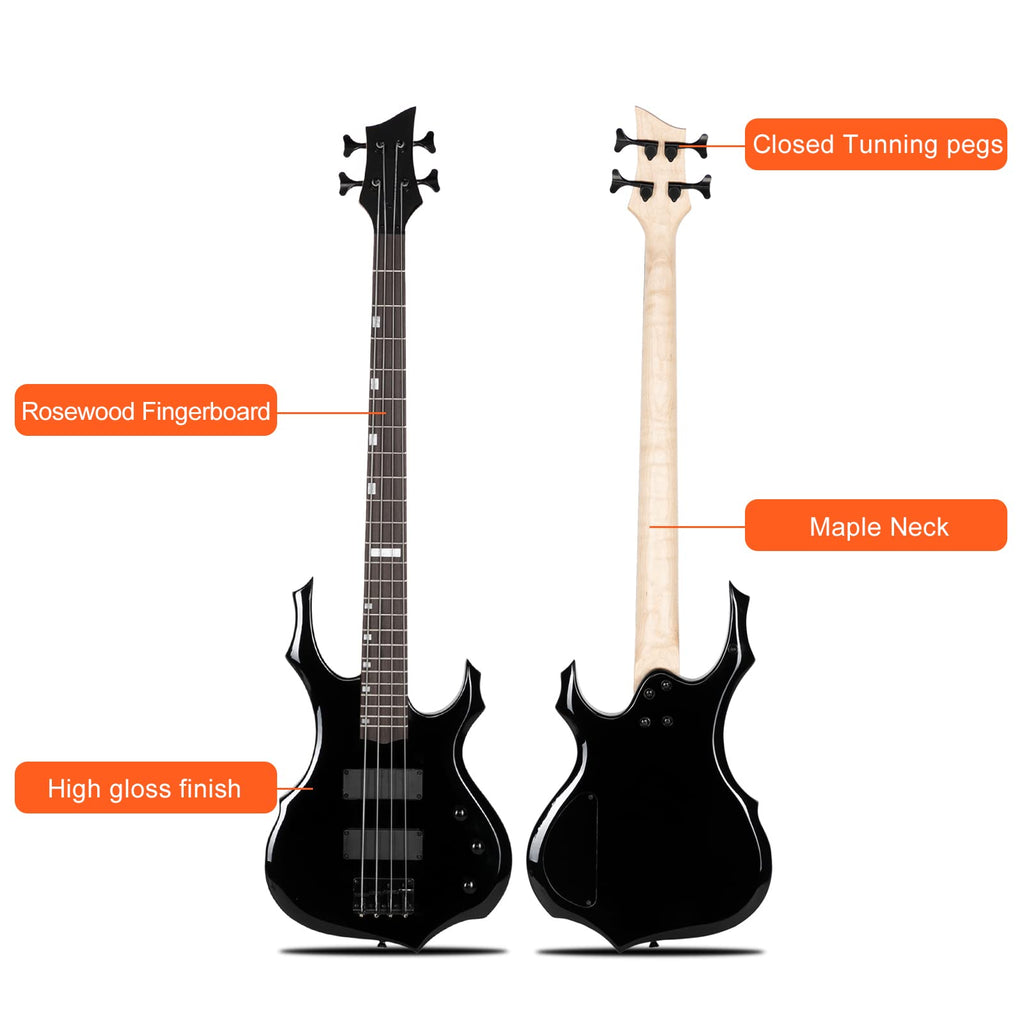 Full Size Flame Design Electric Bass Guitar Kit N116833