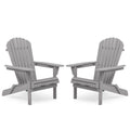 Wood Folding Adirondack Chair Set of 2 Gray U858
