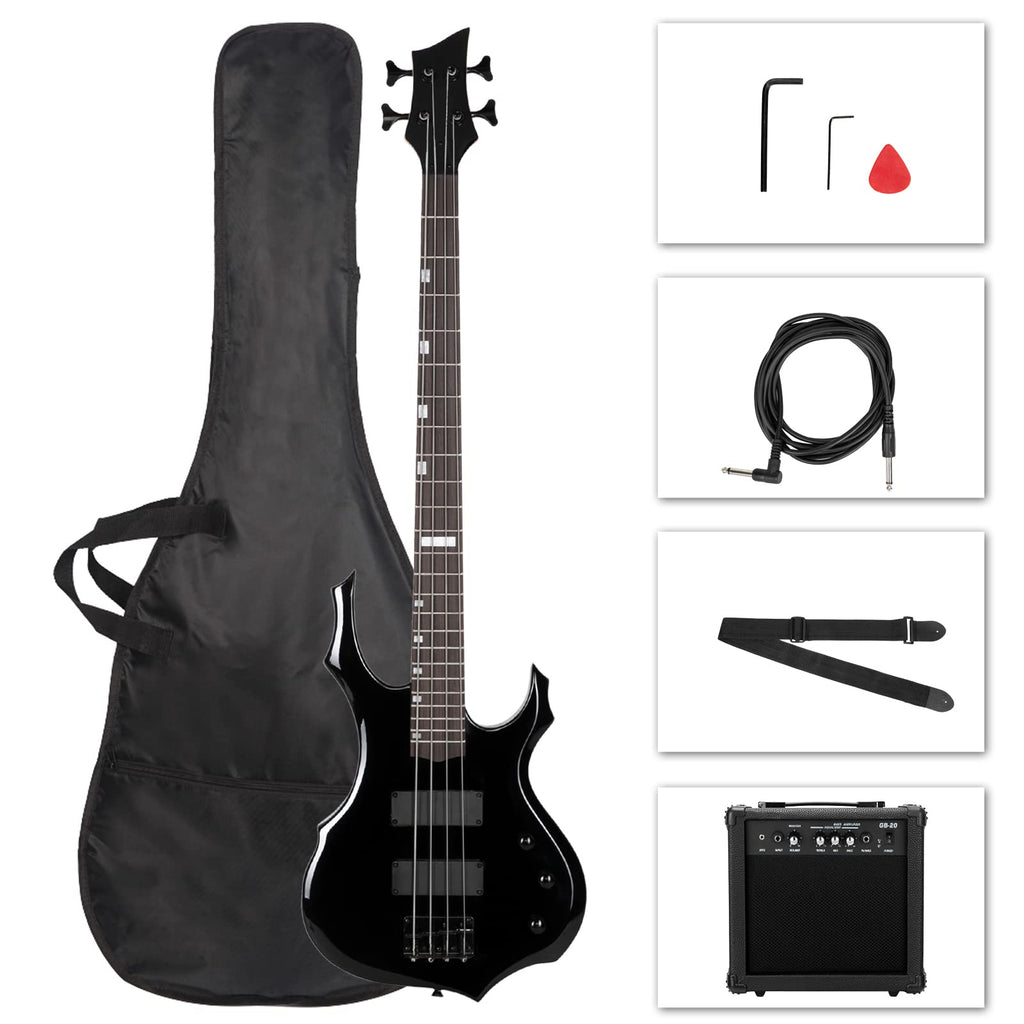 Full Size Flame Design Electric Bass Guitar Kit N116833