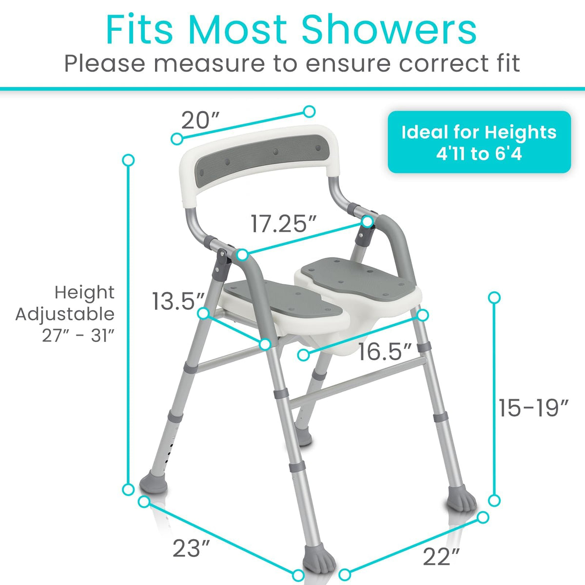 U-Shaped Shower Chair with Arms K667