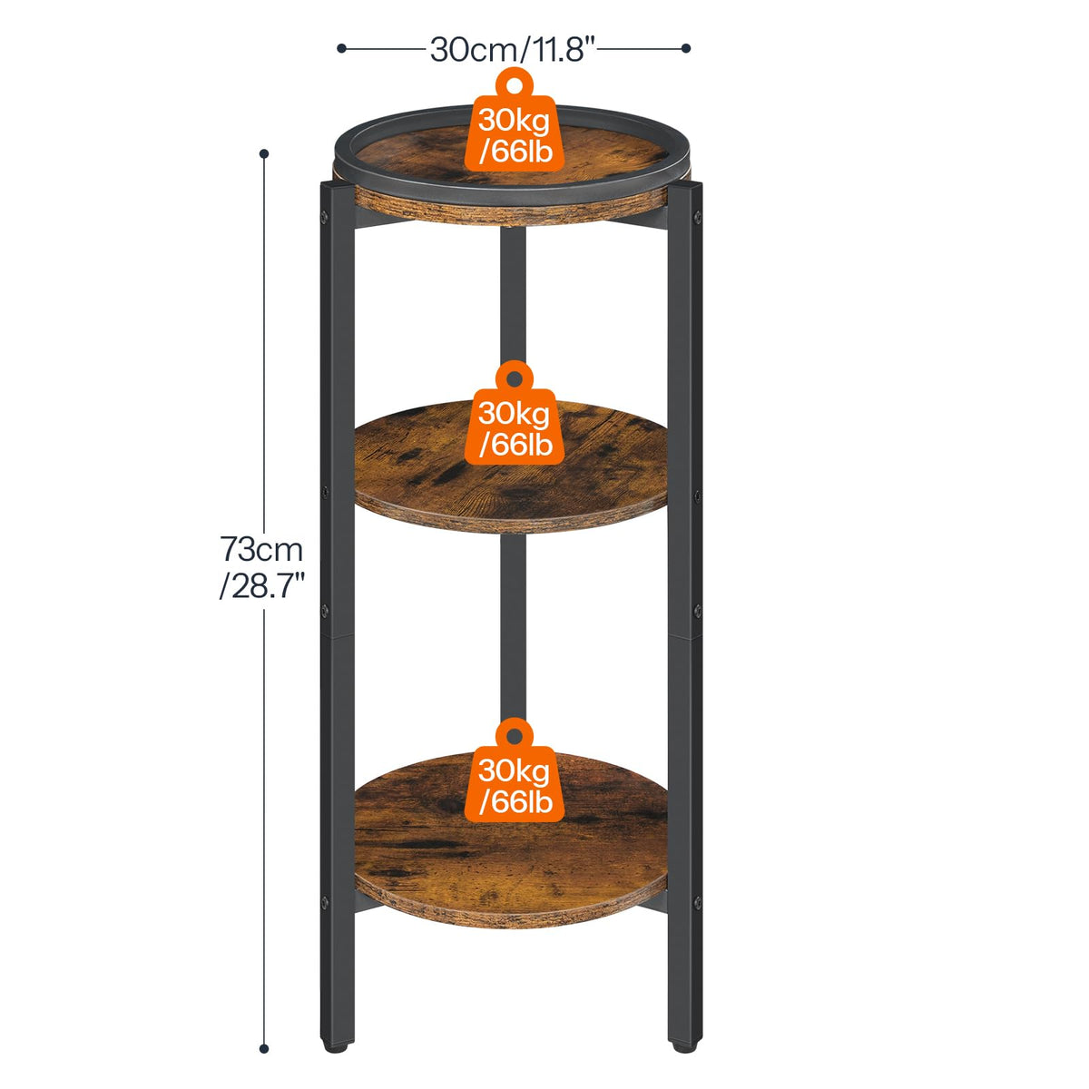 Small Round 3-Tier Side Table R31684