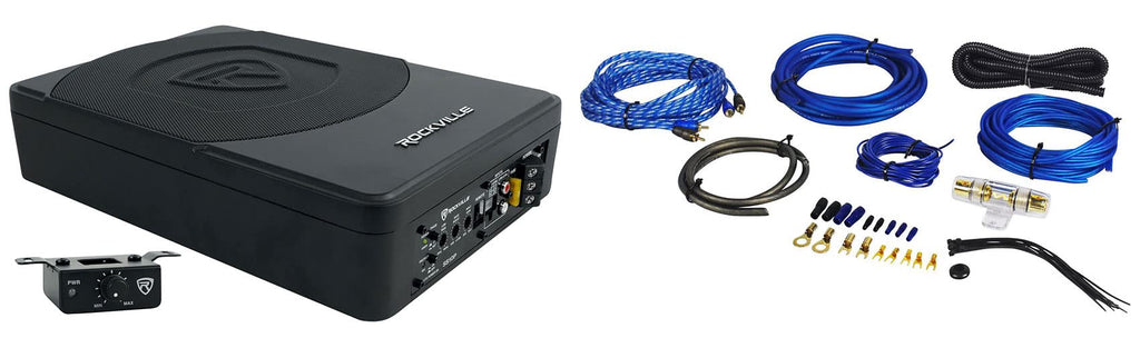 10" Powered Under-Seat Subwoofer with Amp Wiring Kit Q818