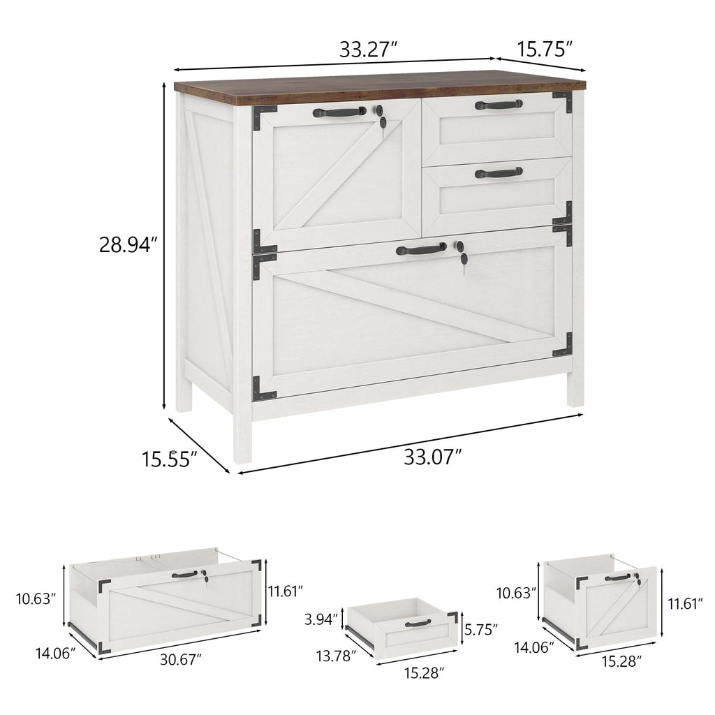 White 4 Drawer File Cabinet with Lock R119837