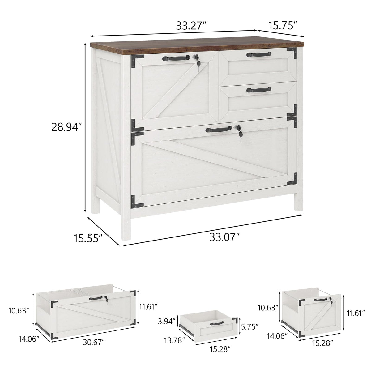 White 4 Drawer File Cabinet with Lock R119837
