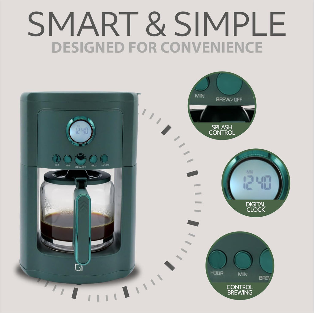 12-Cup Programmable Drip Coffee Maker with Glass Carafe H87833