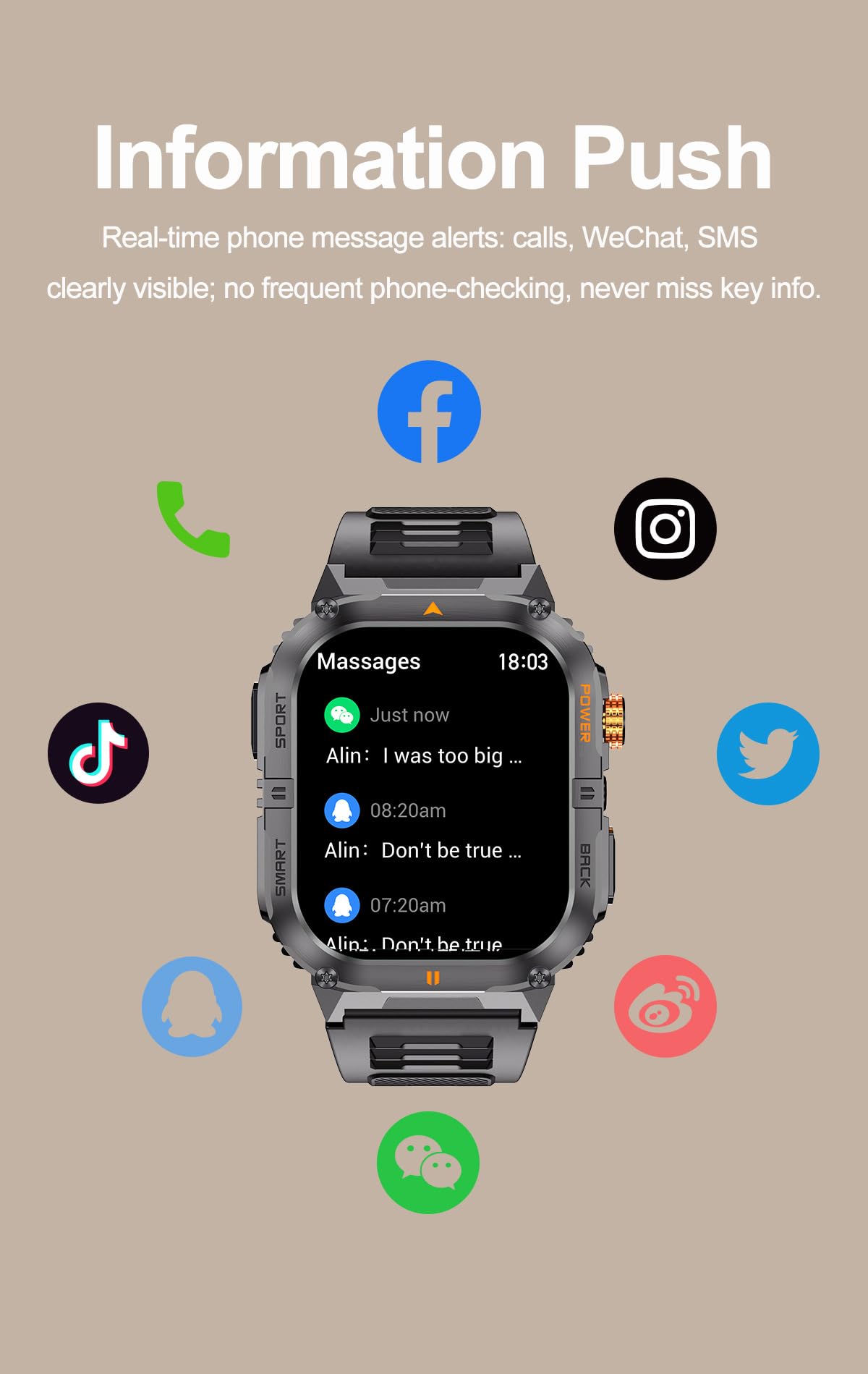 Military Smart Watch with Bluetooth Calling, Heart Rate Monitor, Sleep Tracking, Camouflage Green W282232