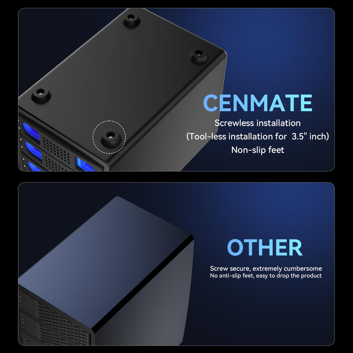 4 Bay Hard Drive Enclosure with Cooling Fan F63243