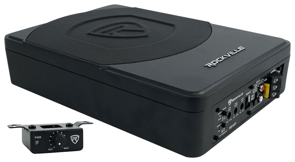 10" Powered Under-Seat Subwoofer with Amp Wiring Kit Q818