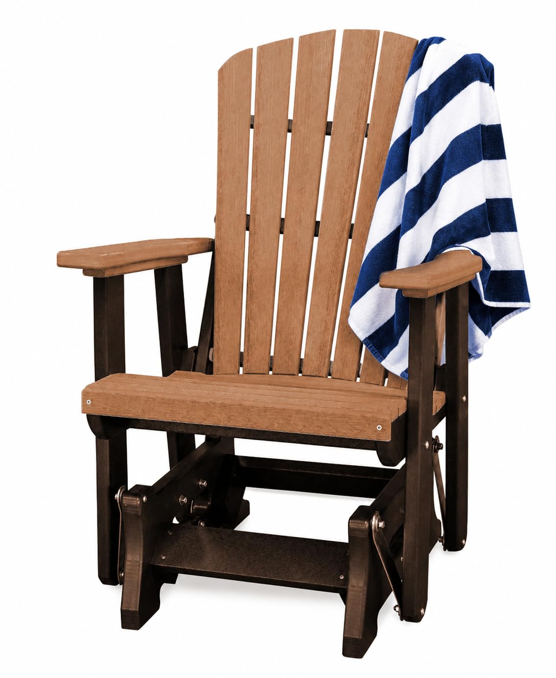 Tudor Brown Cedar Poly Adirondack Glider Outdoor Chair M748612