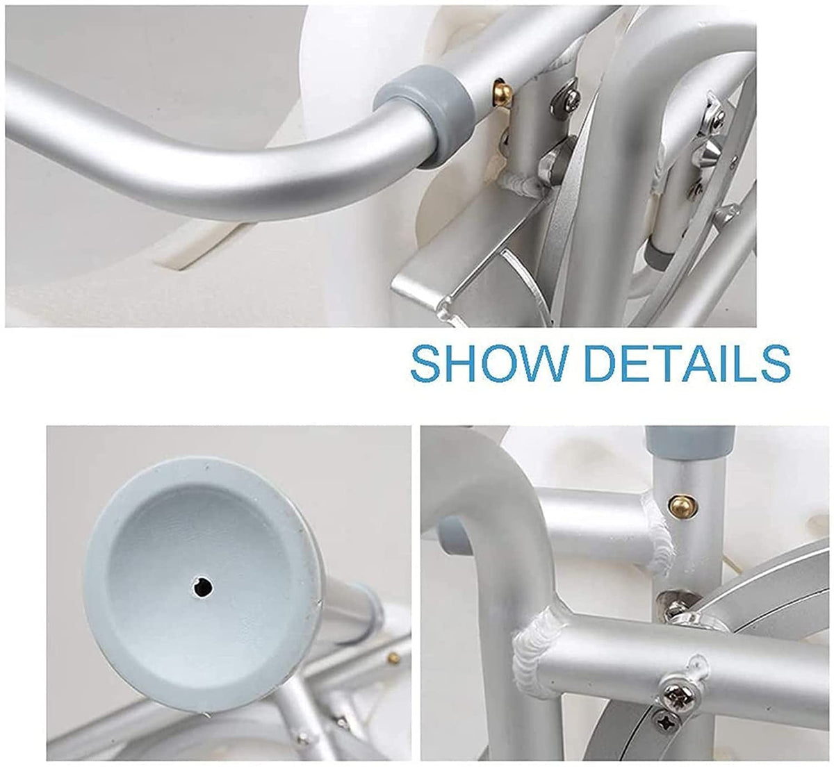 Padded Seat Transfer Bench, Shower Chair with Arms and Back, Adjustable Height Anti Skid Bath Seat I373