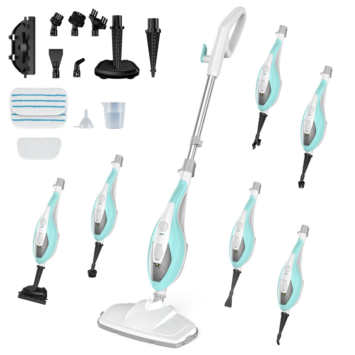 14-in-1 Steam Mop Detachable Handheld Steam Cleaner with 2 Washable Pads U140318