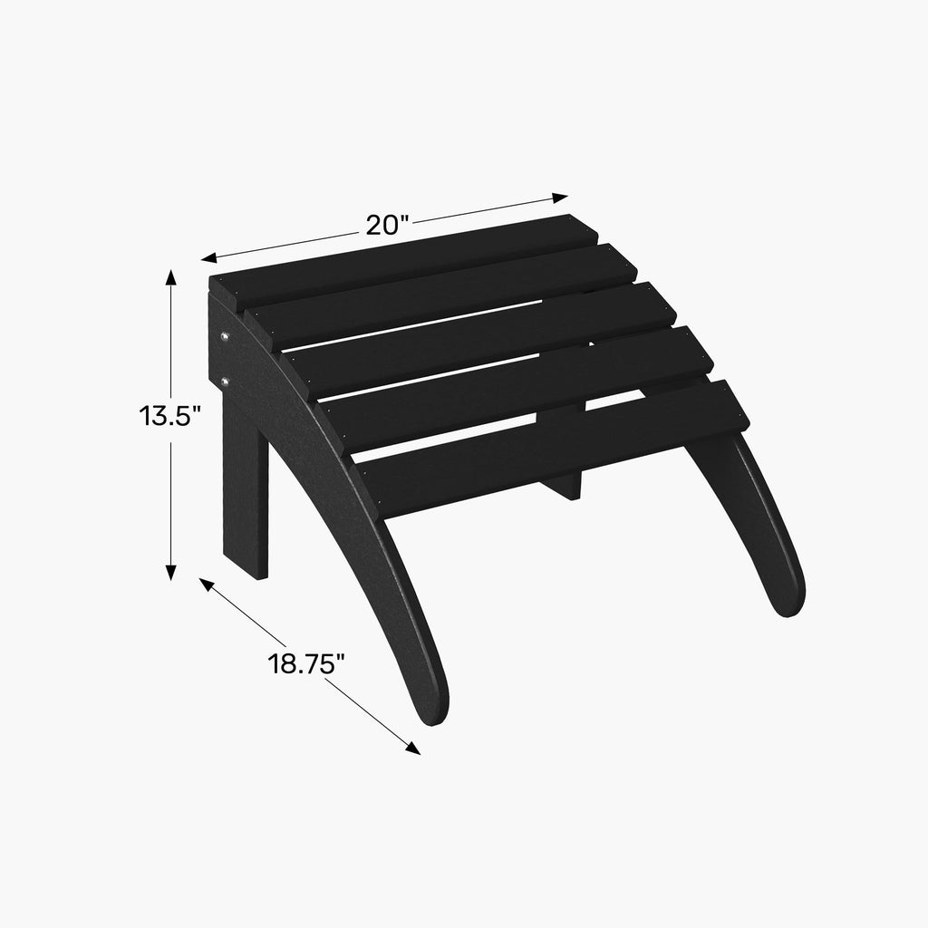 White All Weather Poly Lumber Adirondack Ottoman R4474