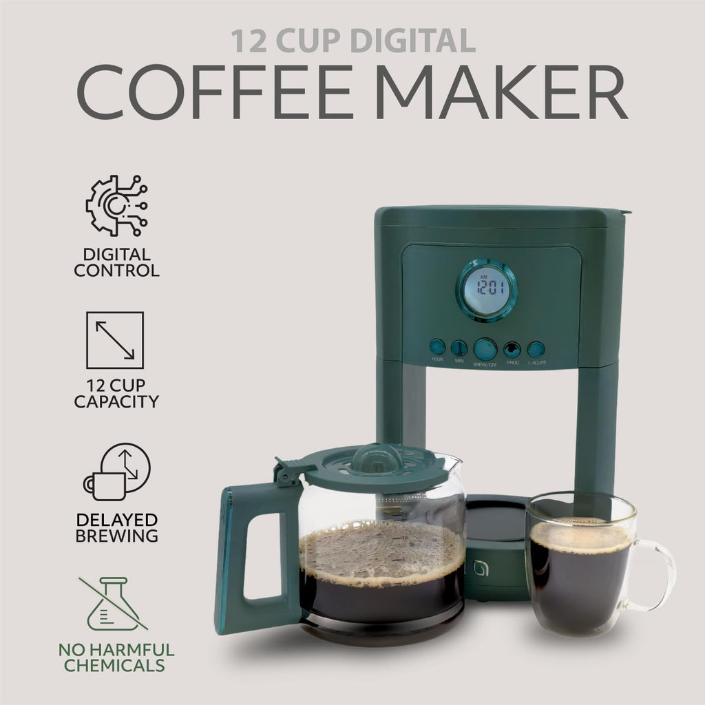 12-Cup Programmable Drip Coffee Maker with Glass Carafe H87833