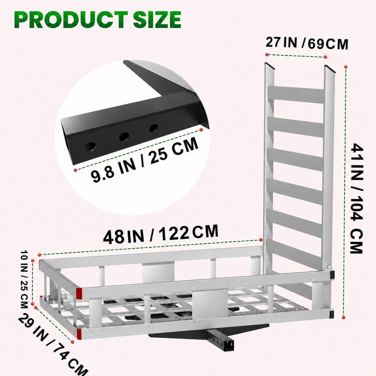 Aluminum Hitch Cargo Carrier with Ramp R560349