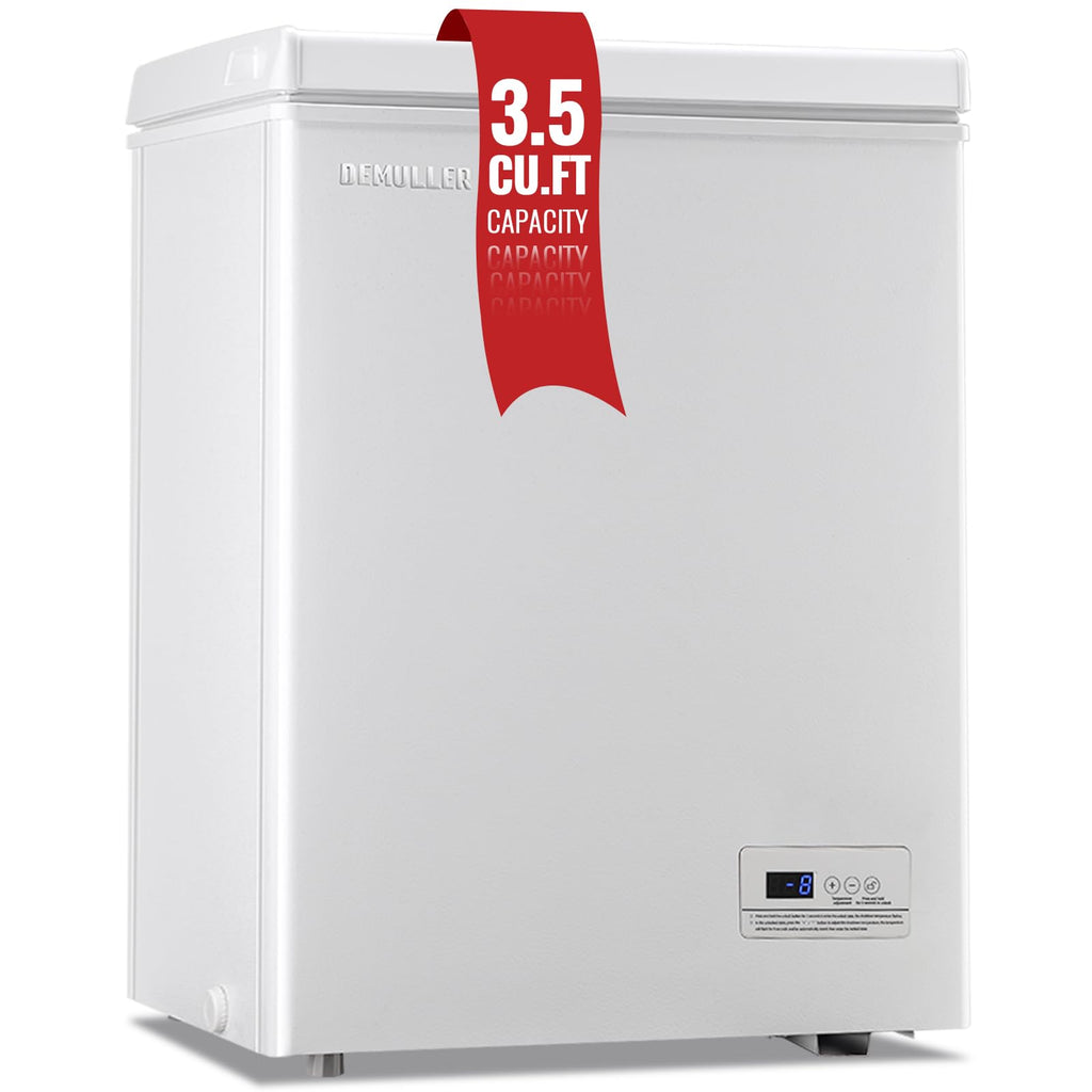 White Compact Chest Freezer with 2 Removable Baskets J67964