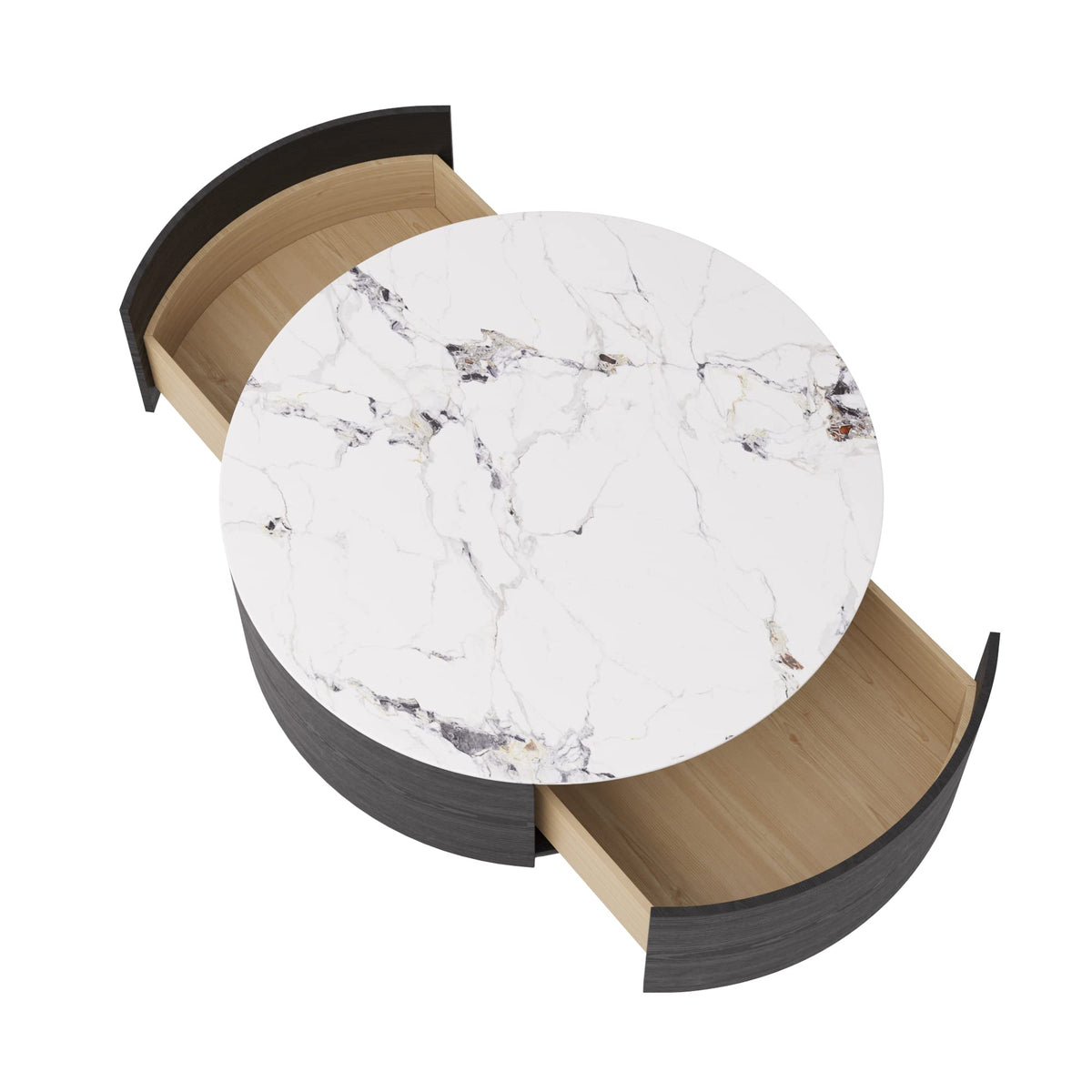 Round Coffee Table with 2 Drawers U647