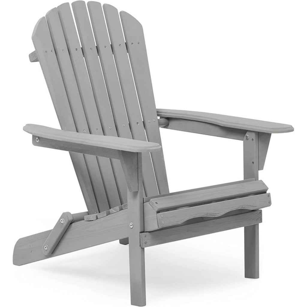 Wood Folding Adirondack Chair Set of 2 Gray U858