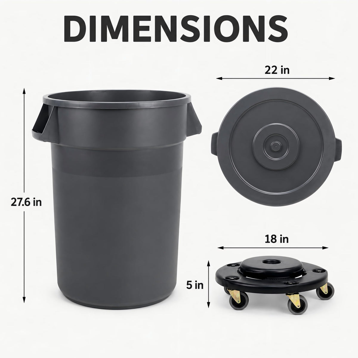 32 Gallon Trash Can with Wheels and Lid, 2 Pack M84669