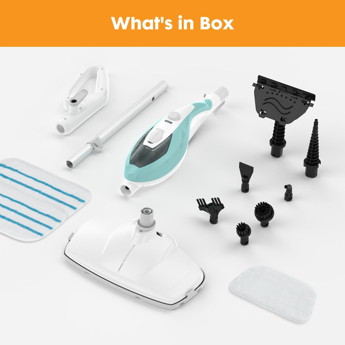 14-in-1 Steam Mop Detachable Handheld Steam Cleaner with 2 Washable Pads U140318