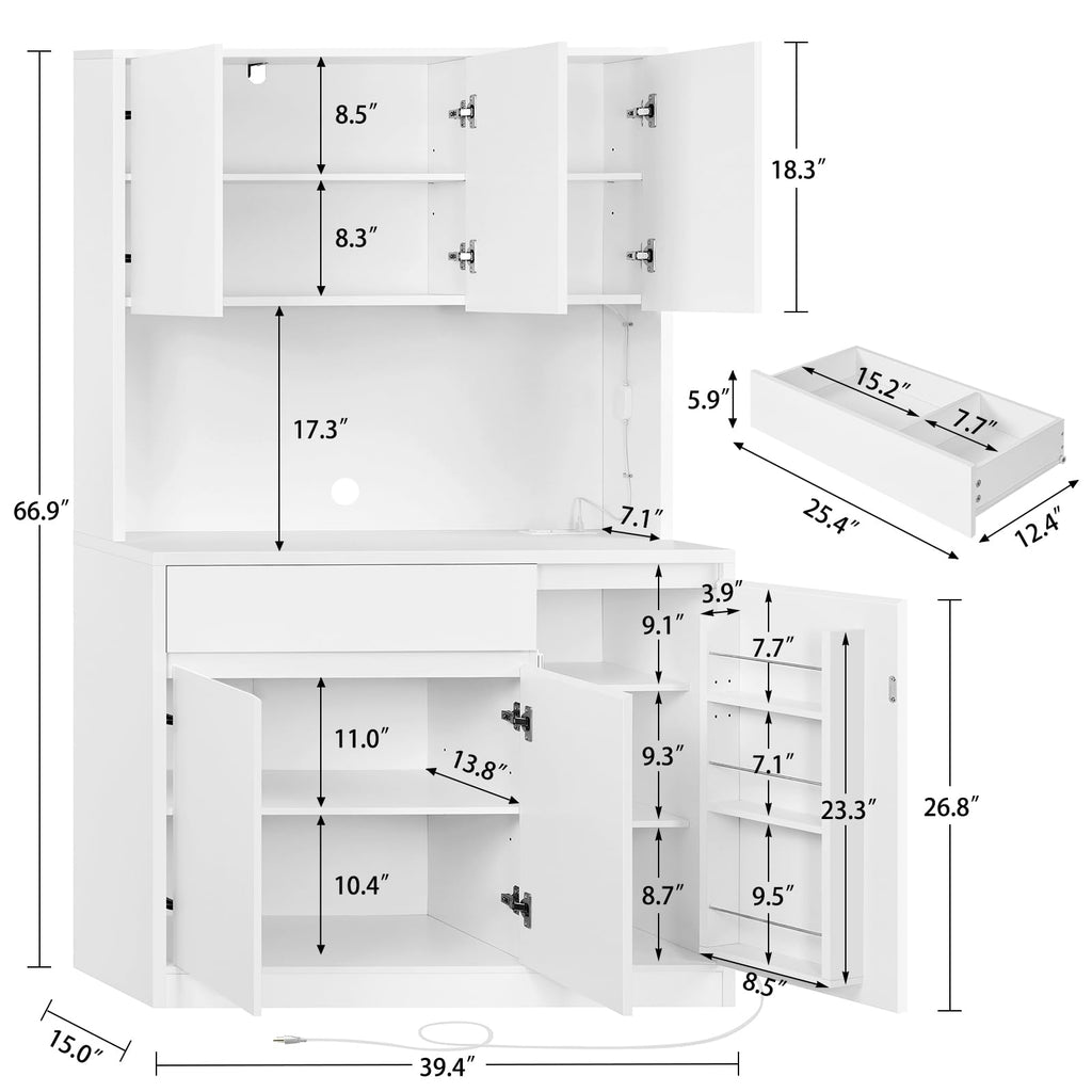 Pantry Cabinet with Charging Station Q17528