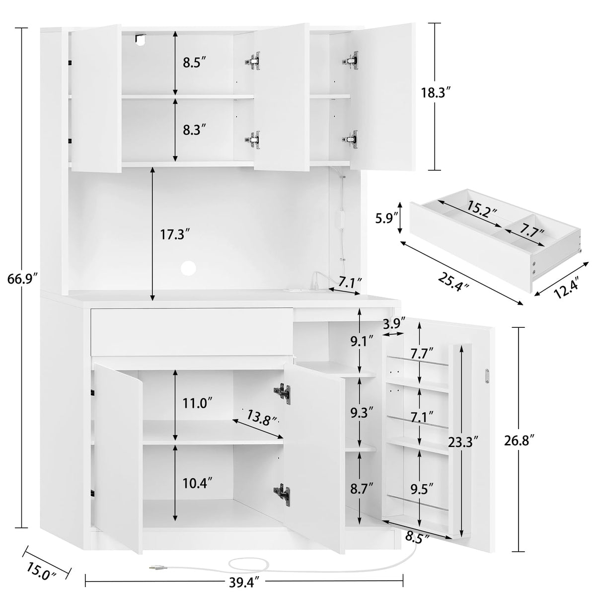 Pantry Cabinet with Charging Station Q17528