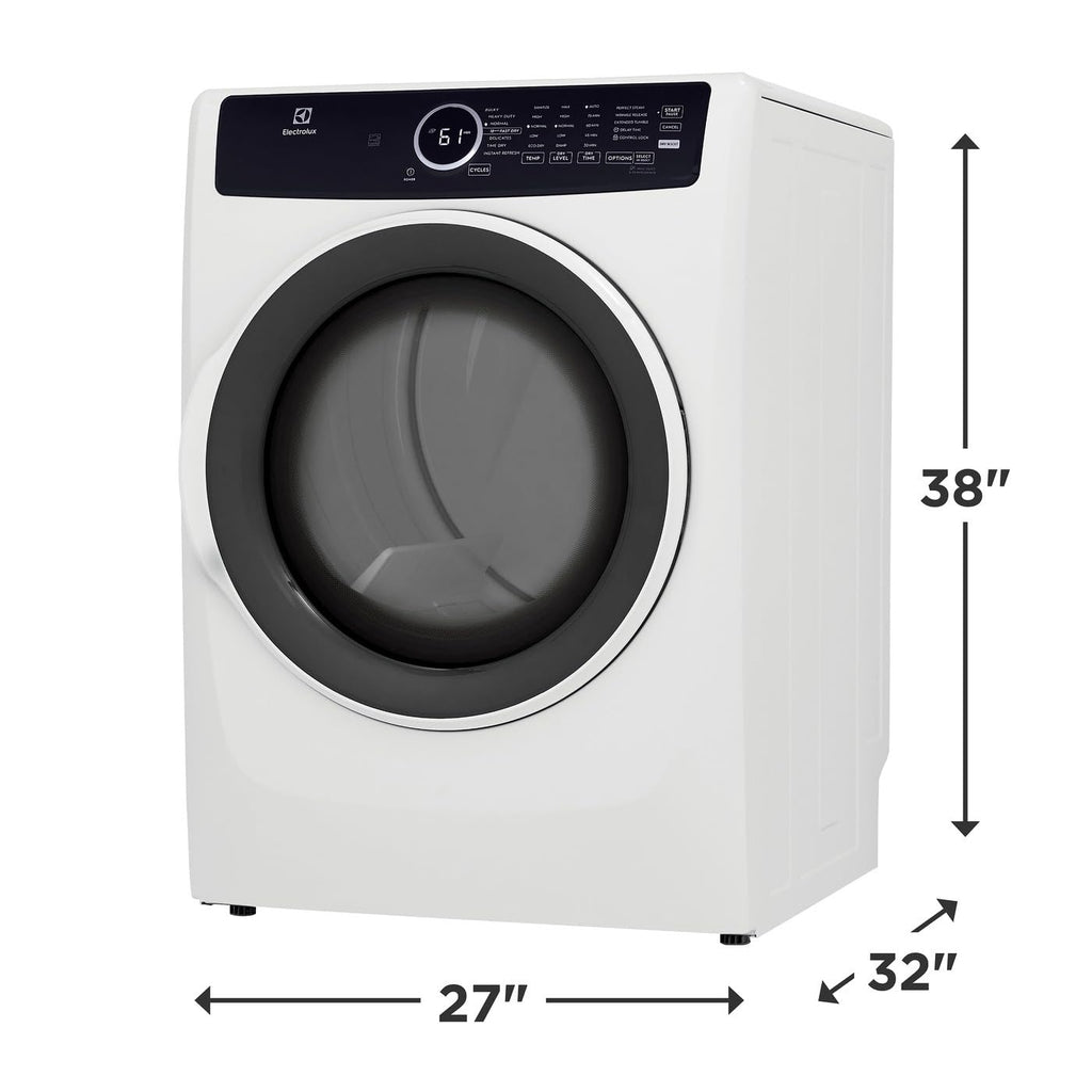 8 cu. ft. Electric Dryer with Instant Refresh in White K646