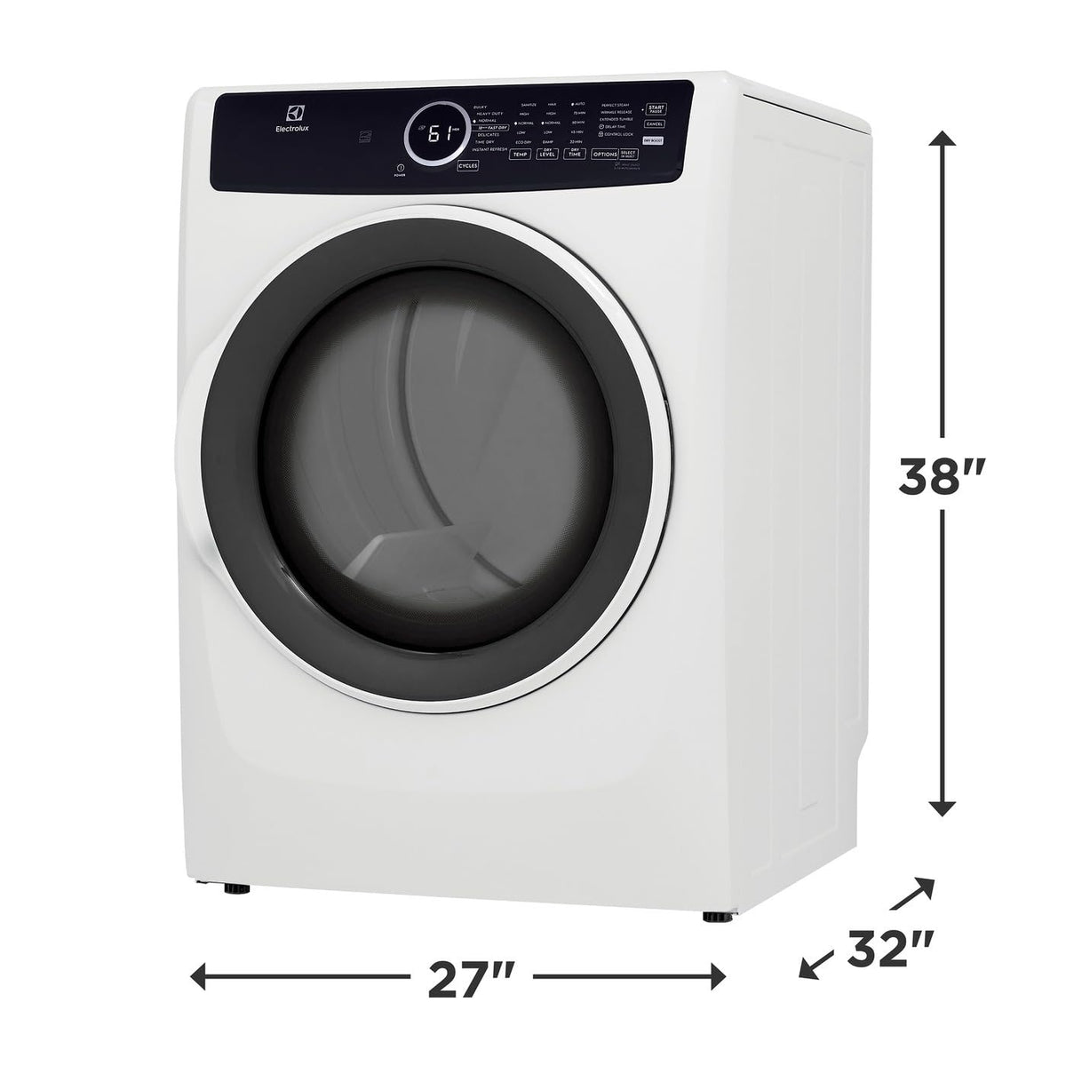 8 cu. ft. Electric Dryer with Instant Refresh in White K646