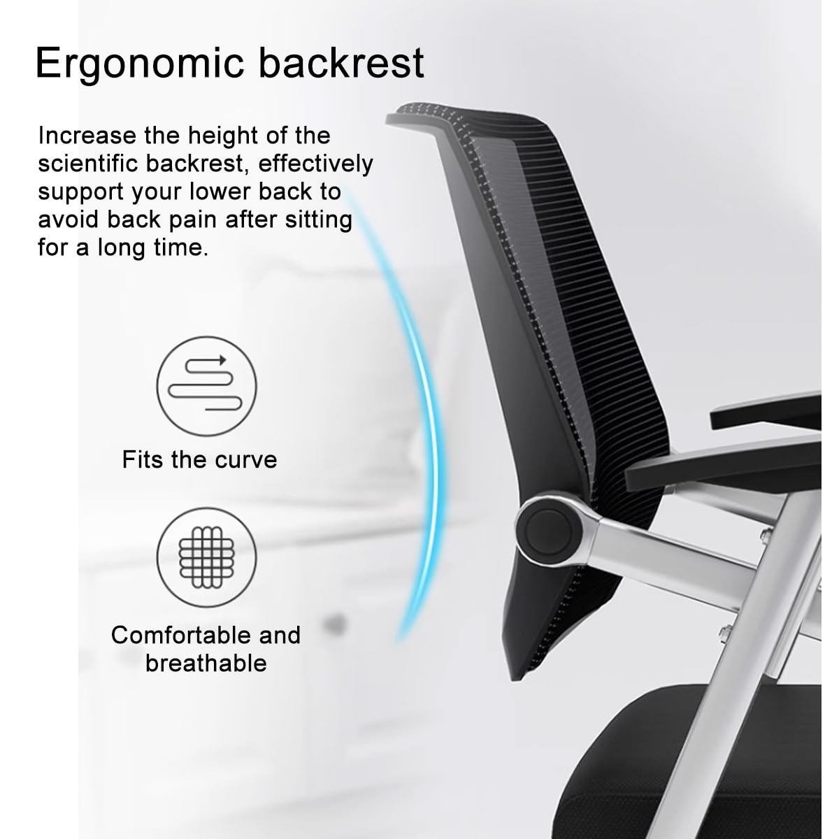 Mesh Guest Chair with Tablet Arm J410