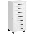 White 7 Drawer Wood File Cabinet Q8848