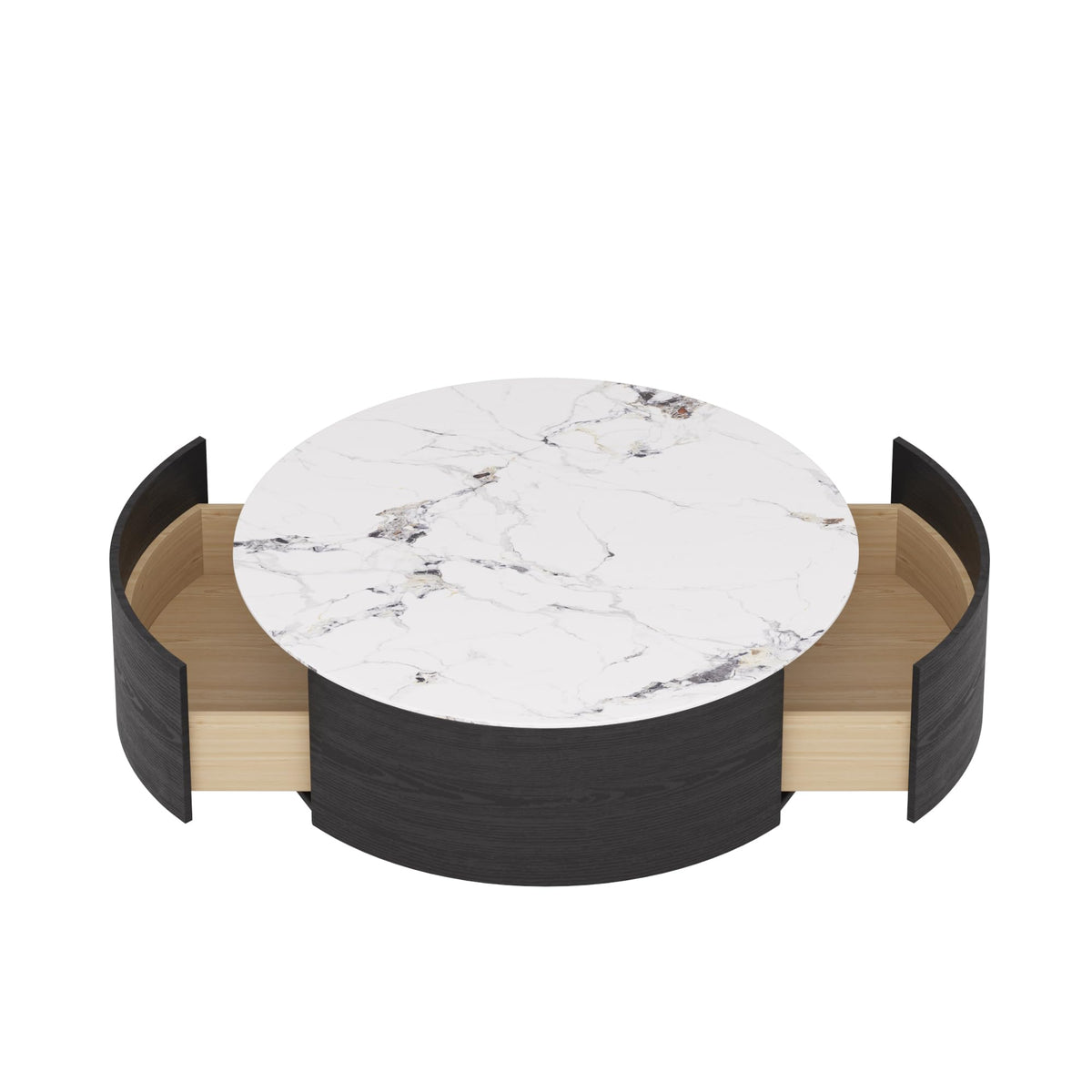 Round Coffee Table with 2 Drawers U647
