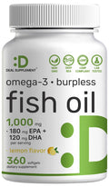 Omega-3 Fish Oil 360 Softgels 1,000mg Lemon Flavor T3042