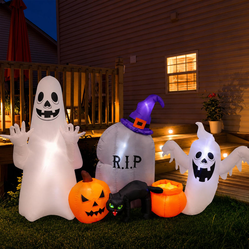 8FT Inflatable Ghost Cat Pumpkin A201