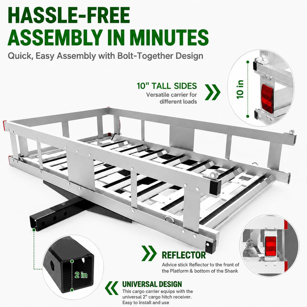 Aluminum Hitch Cargo Carrier with Ramp R560349