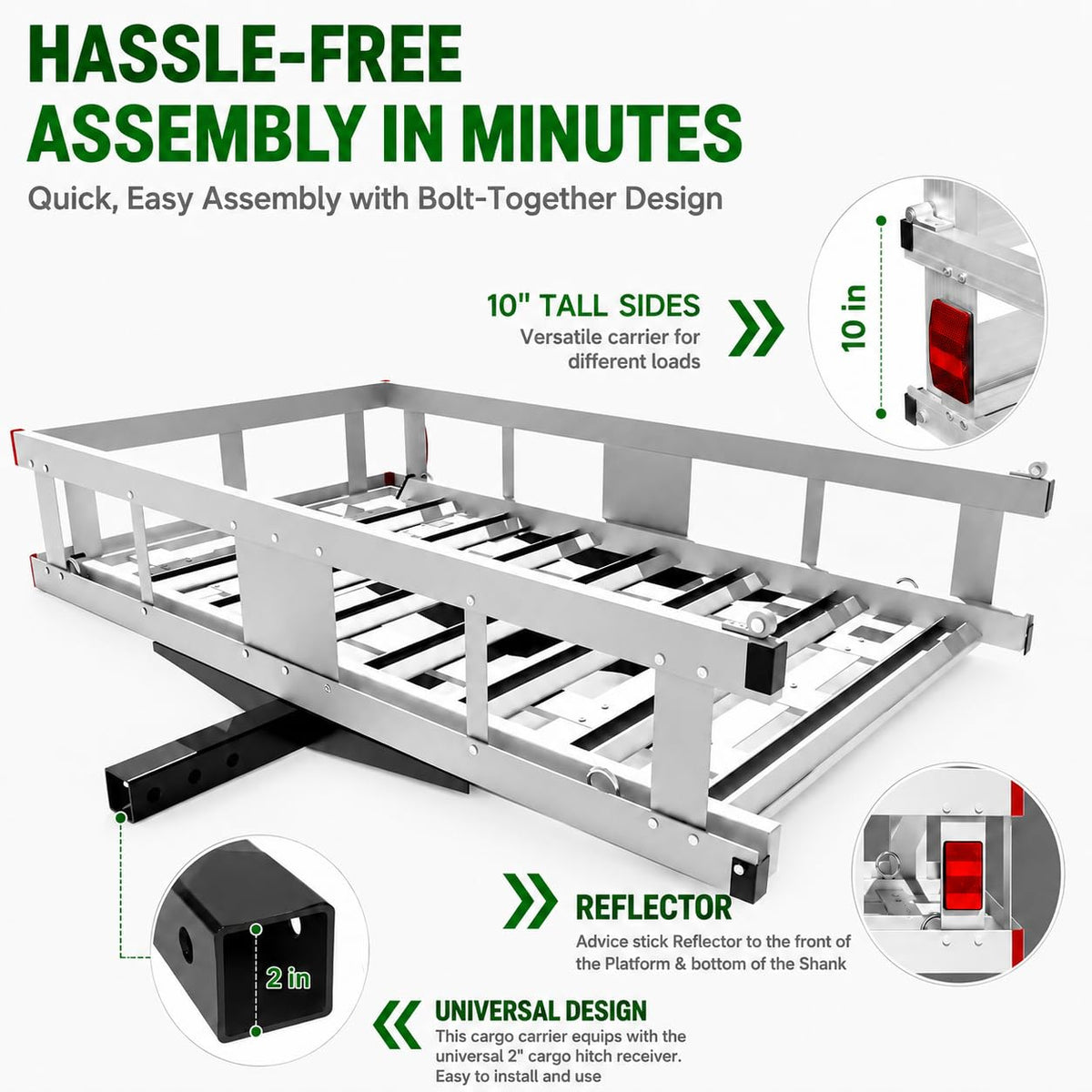 Aluminum Hitch Cargo Carrier with Ramp R560349