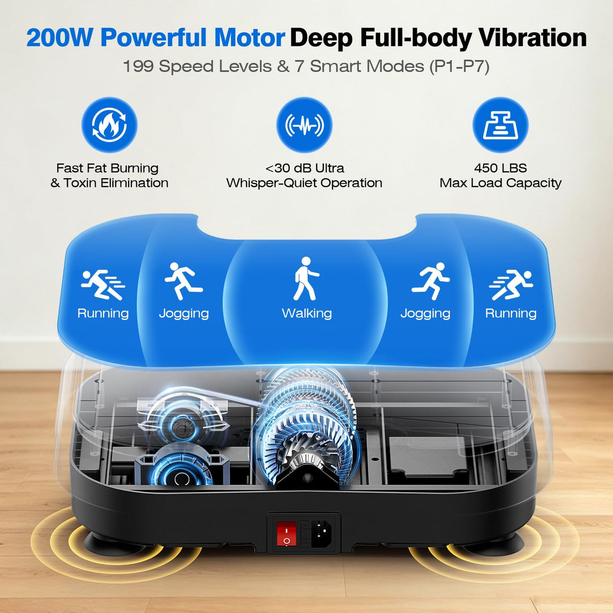 Vibration Plate Exercise Machine Black D541