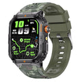 Military Smart Watch with Bluetooth Calling, Heart Rate Monitor, Sleep Tracking, Camouflage Green W282232
