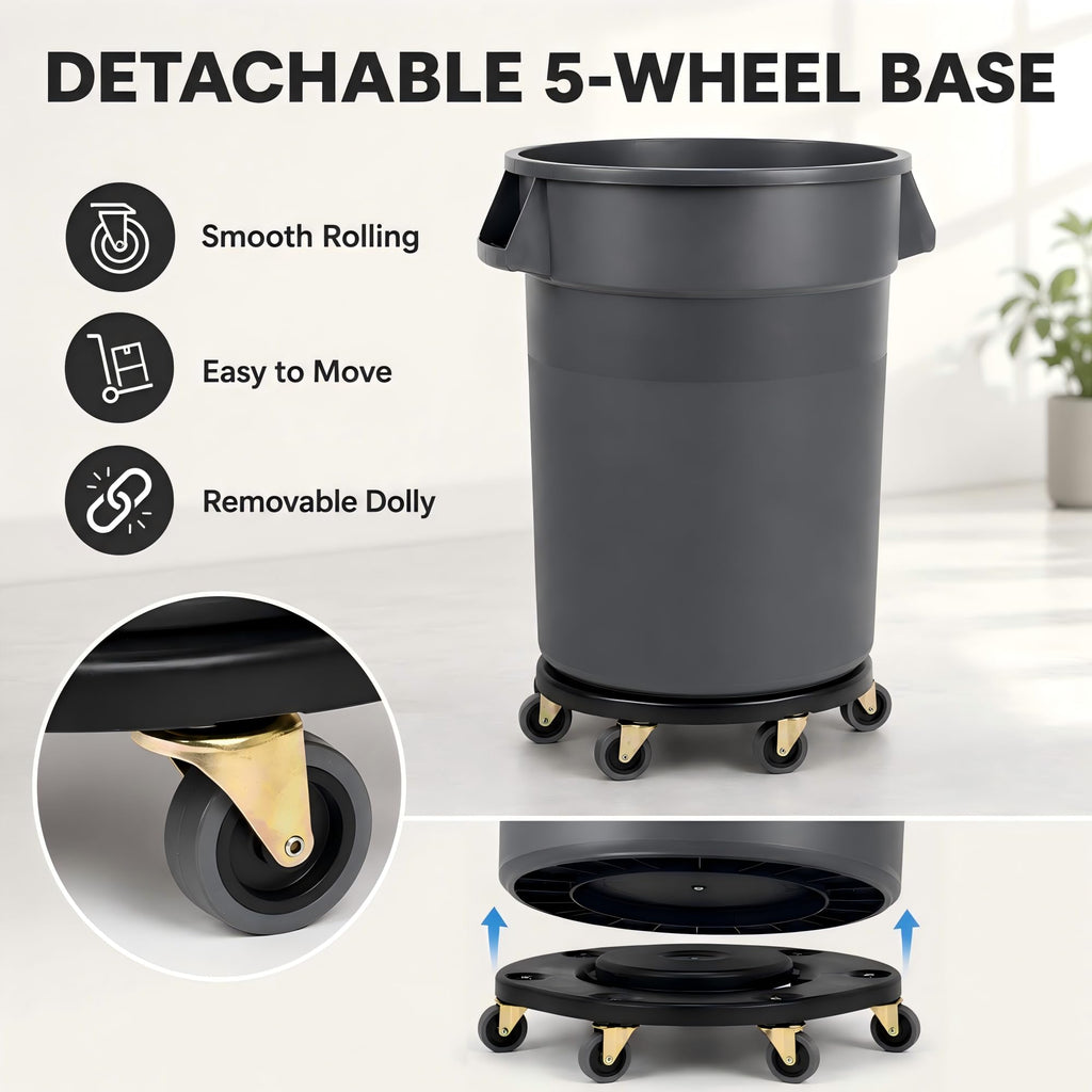 32 Gallon Trash Can with Wheels and Lid, 2 Pack M84669