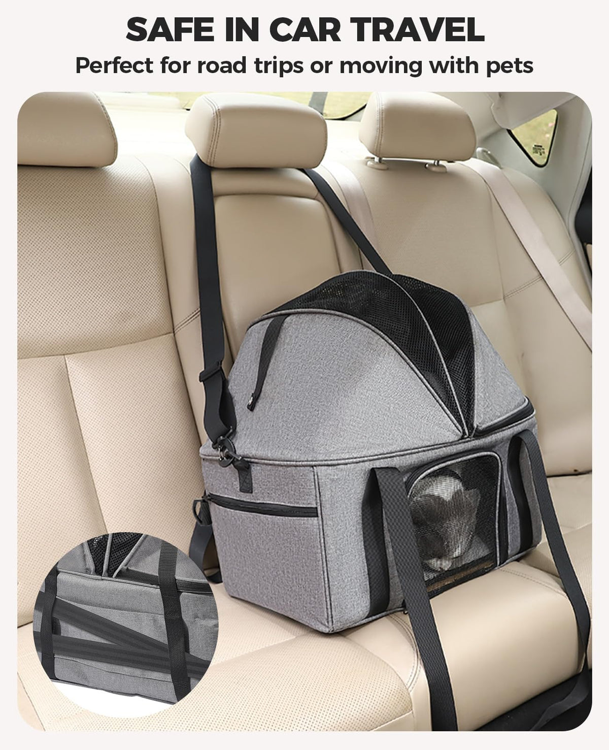 Top-Expandable Cat Carrier with Semi-Open Canopy M5510